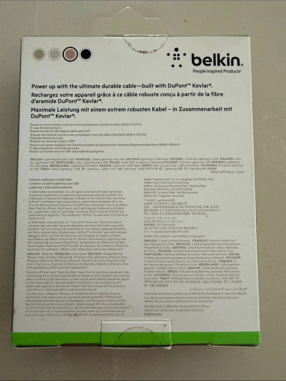 Belkin Mixit DuraTek Lightning to USB Cable - Rose Pink/Rose Gold